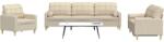 vidaXL Set de canapele cu perne decorative, 3 piese, crem, textil GartenMobel Dekor (3278305) Canapea
