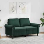 vidaXL Canapea cu 2 locuri, verde închis, 120 cm, catifea GartenMobel Dekor (359521) Canapea