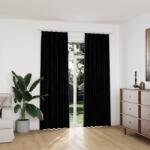 vidaXL Draperii opace, 2 buc. , negru, 140x225 cm, catifea, cu carlige GartenMobel Dekor (134493)