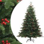 vidaXL Pom Craciun artificial cu balamale, conuri, fructe rosii 240 cm GartenMobel Dekor (358378)