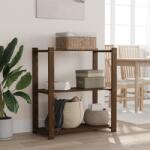 vidaXL Suport depozitare 3 niveluri, maro, 80x38x90 cm, lemn masiv pin GartenMobel Dekor (373397) Biblioteca