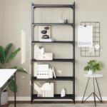 vidaXL Biblioteca cu 6 niveluri, negru, 80x30x188 cm, lemn prelucrat GartenMobel Dekor (837682) Biblioteca