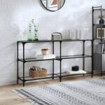 vidaXL Masuta de cafea blat din sticla transparenta 158, 5x30x81cm otel GartenMobel Dekor (846032)