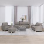 vidaXL Set de canapea cu perne, 4 piese, gri taupe, material textil GartenMobel Dekor (3201257) Canapea
