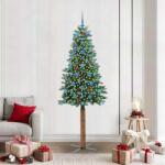 vidaXL Brad de Craciun subtire Verde 210 cm PVC si lemn de PIN masiv GartenMobel Dekor (3394884)