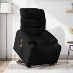 vidaXL Fotoliu rabatabil de masaj, cu ridicare, negru, material textil GartenMobel Dekor (3206656)
