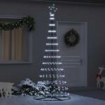 vidaXL Brad de Craciun LED cu 295 LED cu suport Alb rece 250 cm Metal GartenMobel Dekor (42018784)
