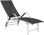 vidaXL Sezlong de plaja, negru, aluminiu & textilena GartenMobel Dekor (310521)