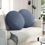 vidaXL Perne de Sezut 2 pcs albastru Ø 60 cm Tesatura din corduroy GartenMobel Dekor (42014226)