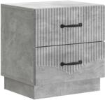 vidaXL Noptiera gri beton cu 2 sertare, din lemn prelucrat, 43 x 34, 5 x 44, 5 cm (895221)