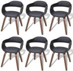 vidaXL Scaune bucatarie, 6 buc. , lemn curbat si piele ecologica GartenMobel Dekor (271950)