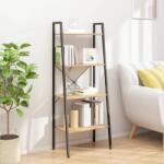 vidaXL Raft vertical cu 4 niveluri, maro deschis/negru, 56x35x140 cm GartenMobel Dekor (336364) Biblioteca
