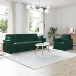 vidaXL Set de canapea 2 pcs Verde închis 228 x 78 x 80 cm Catifea GartenMobel Dekor (3407627) Canapea