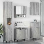 vidaXL Set de mobilier pentru baie Gri Sonoma Lemn de inginerie, Metal GartenMobel Dekor (3393119)