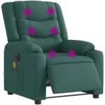 vidaXL Fotoliu electric de masaj rabatabil, verde închis, textil GartenMobel Dekor (3310257)