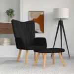 vidaXL Scaun de relaxare cu taburet, negru, textil GartenMobel Dekor (327540)