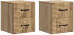 vidaXL Set 2 noptiere suspendate cu 4 sertare, stejar artizanal, 34, 5x33x40 cm (898654)