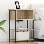 vidaXL Noptiera stejar Sonoma cu statie de incarcare, 55x31x76 cm (859501)