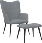 vidaXL Scaun de relaxare cu taburet, gri deschis, textil GartenMobel Dekor (327952)