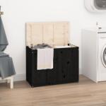 vidaXL Cutie de rufe, negru, 88, 5x44x66 cm, lemn masiv de pin GartenMobel Dekor (823573)