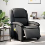 vidaXL Fotoliu de masaj rabatabil electric, negru, piele naturala GartenMobel Dekor (3204258)