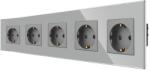 Luxion Priza Cvintupla LUXION cu rama din sticla SmartElectro IntelligentHouse (LX-5MP010G-GY)