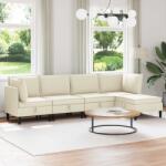 vidaXL Set de mobilier pentru living 5 pcs Crem Tesatura GartenMobel Dekor (3413781) Canapea