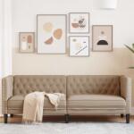 vidaXL Canapea Chesterfield cu 3 locuri, cappuccino, piele ecologica GartenMobel Dekor (372671) Canapea