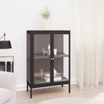 vidaXL Servanta, negru, 75x35x105 cm, otel si sticla GartenMobel Dekor (336070) Comoda