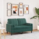 vidaXL Canapea cu 2 locuri cu pernute, verde închis, 120 cm, catifea GartenMobel Dekor (3278211) Canapea