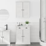 vidaXL Set de mobilier pentru baie cu raft VIGO 2 pcs Alb si Alb Antic GartenMobel Dekor (3328542)