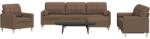 vidaXL Set canapele cu taburet si perne, 4 piese, maro, textil GartenMobel Dekor (3278314) Canapea