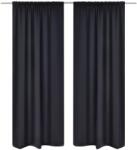vidaXL Draperii opace cu rejansa, 2 buc. , negru, 135 x 245 cm GartenMobel Dekor (130370)