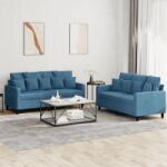 vidaXL Set de canapele cu perne, 2 piese, albastru, catifea GartenMobel Dekor (3201709) Canapea