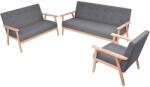 vidaXL Set canapea din 3 piese, material textil, gri închis GartenMobel Dekor (274926) Canapea