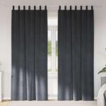 vidaXL Perdele opace 2 pcs Gri deschis 140 x 260 cm Catifea GartenMobel Dekor (4107267)