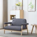 vidaXL Canapea cu 2 locuri, gri închis, material textil GartenMobel Dekor (246646) Canapea