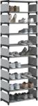 vidaXL Suport pantofi 10 niveluri gri 54x28x158 cm tesatura netesa GartenMobel Dekor (4100624) Pantofar