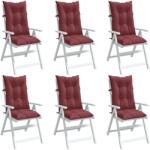 vidaXL Perne scaun cu spatar înalt, 6 buc. rosu vin 120x50x7 cm textil GartenMobel Dekor (4002375)