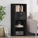 vidaXL Dulap înalt, negru, 50x42, 5x124 cm, lemn prelucrat GartenMobel Dekor (846174) Comoda