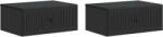 vidaXL Set 2 noptiere suspendate negre, 49 x 34, 5 x 20 cm, lemn prelucrat (897938)