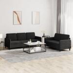 vidaXL Set canapea 2 piese, negru, catifea GartenMobel Dekor (3202019) Canapea