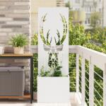 vidaXL Ghiveci de Gradina cu Panou Decorativ Alb 50 x 140 cm GartenMobel Dekor (876484)