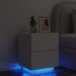 vidaXL Noptiera cu lumini LED, alb, lemn prelucrat GartenMobel Dekor (836735)