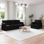 vidaXL Set de canapea 2 pcs Negru 201 x 80 x 85 cm tesatura GartenMobel Dekor (3407606) Canapea