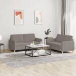 vidaXL Set de canapea cu perne, 2 piese, gri taupe, material textil GartenMobel Dekor (3202093) Canapea