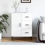 vidaXL Servanta, alb extralucios, 69, 5x34x90 cm, lemn compozit GartenMobel Dekor (827918) Comoda