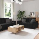 vidaXL Set de canapele cu perne, 3 piese, negru, catifea GartenMobel Dekor (3324623) Canapea