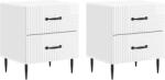 vidaXL Set 2 noptiere alb lucios cu 2 sertare, 43 x 34, 5 x 47, 5 cm (894764)