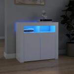 vidaXL Servanta cu lumini LED, alb, 80x35x75 cm GartenMobel Dekor (804328) Comoda